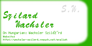 szilard wachsler business card
